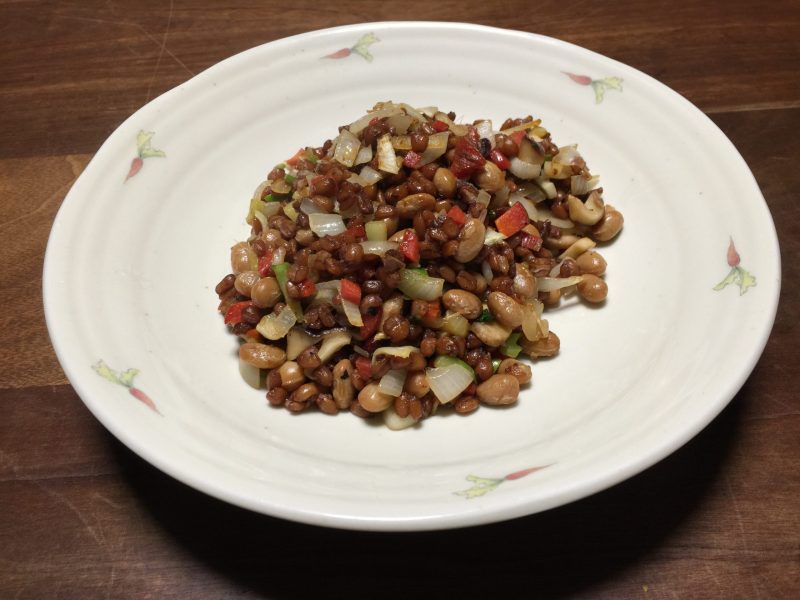 Stir Fried Minced Vegetables with Natto and Fermented Wheat Berries ...